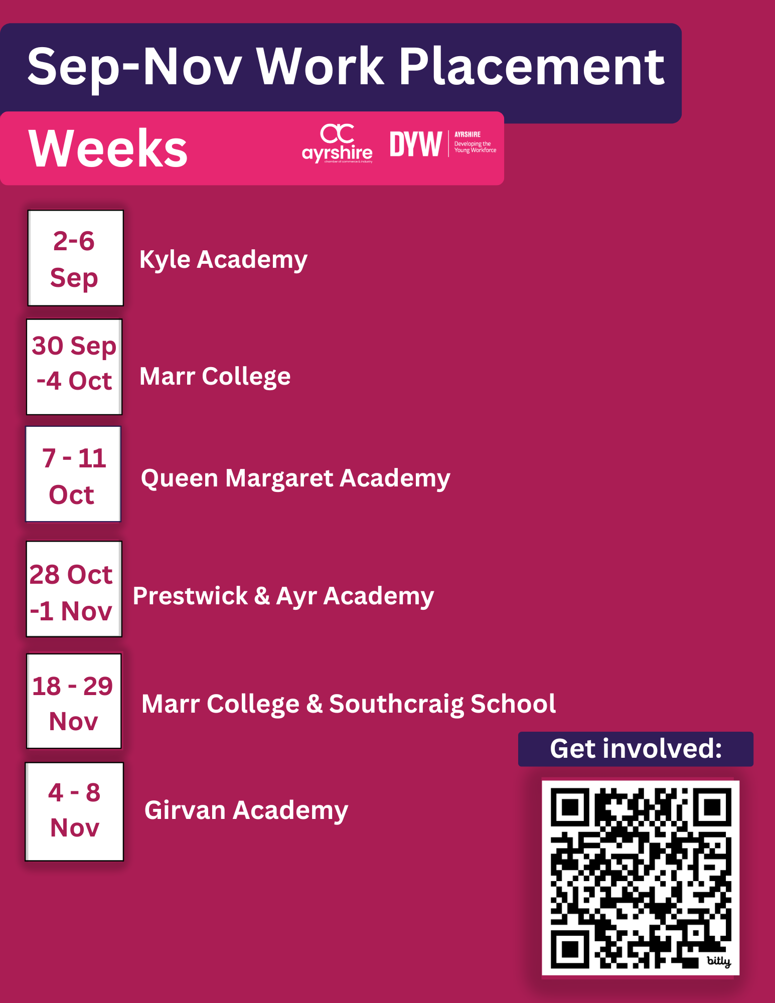 School Engagement and School Work Placement programmes